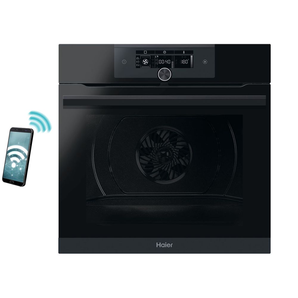 HAIER HWO60SM6F8BH Built-in Oven i-Turn Series 6 TAD 70L H60 x W60cm 13 Functions Pyrolytic