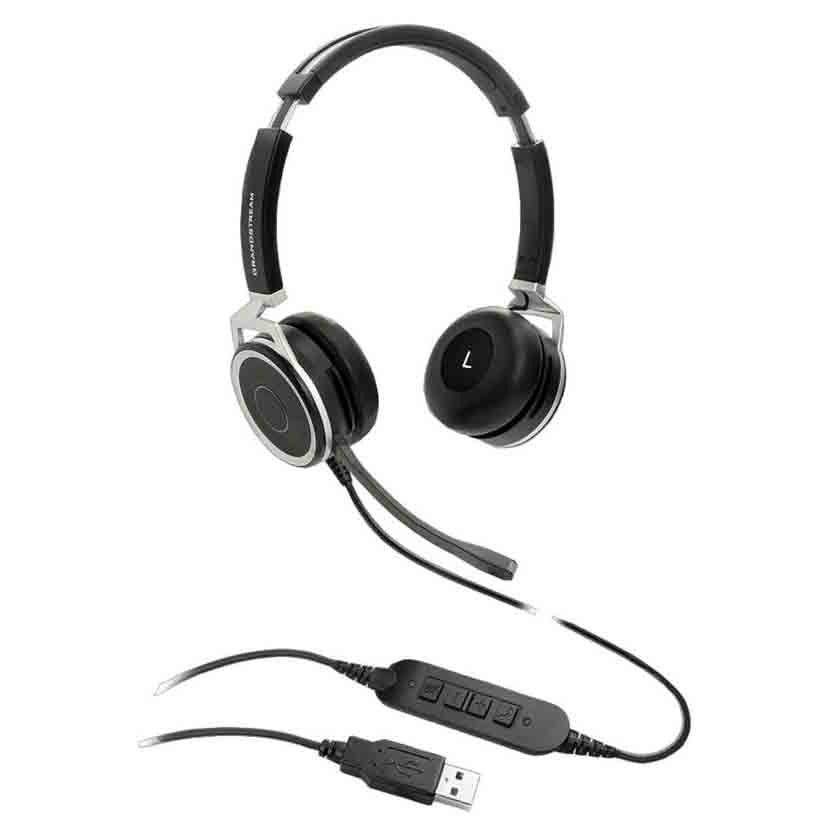 GRANDSTREAM NETWORKS GUV3000 HD USB HEADSET W/NOISE CANCELLING, MICROPHONE USB BLACK