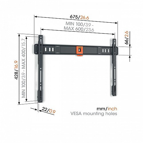 Vogels TVM1603 Fixed TV Wall Mount 40-100' Black