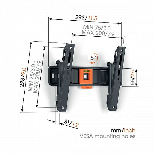 Vogels TVM1213 Tilt TV Wall Mount 19-43'' Black