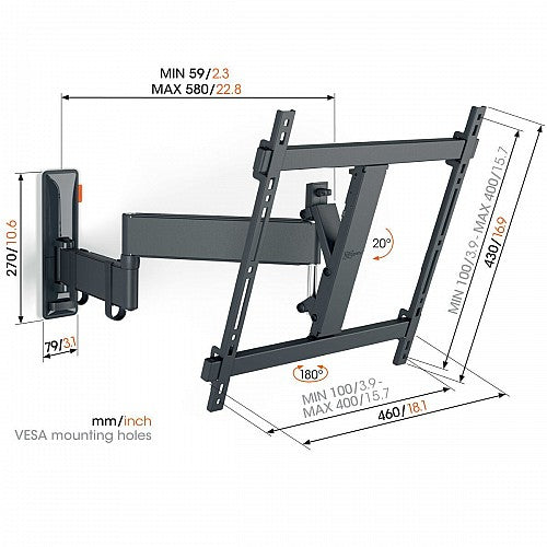 Vogels TVM3443 Turn TV Wall Mount 32-65'' Black