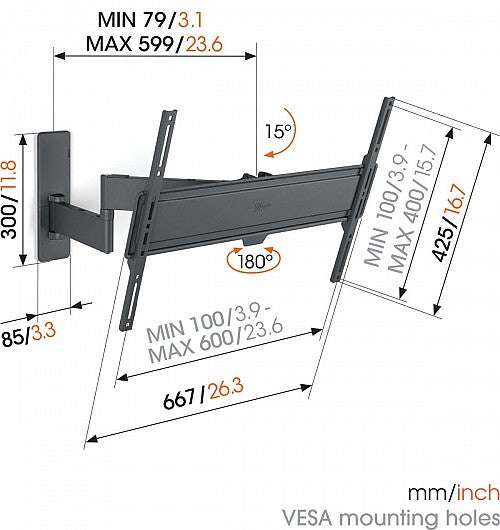 Vogels TVM1643 Turn TV Wall Mount 40-77'' Black