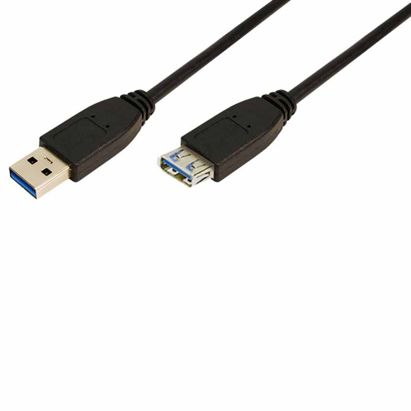 LOGILINK CU0041 1m USB3.0 A-A M/F BLK CABLE