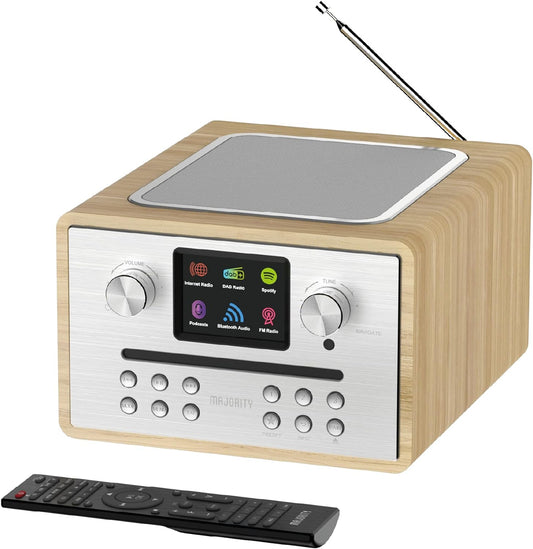 Majority Radio HOMERTON 2 FM,CD Player,BT,Spotify,USB Oak