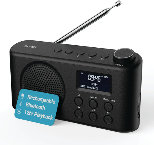 Majority Radio ORWELL Portable with Display & Bluetooth-USB-FM Radio