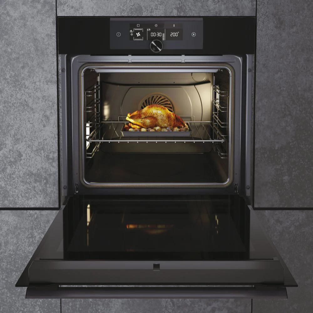 HAIER HWO60SM6F8BH Built-in Oven i-Turn Series 6 TAD 70L H60 x W60cm 13 Functions Pyrolytic