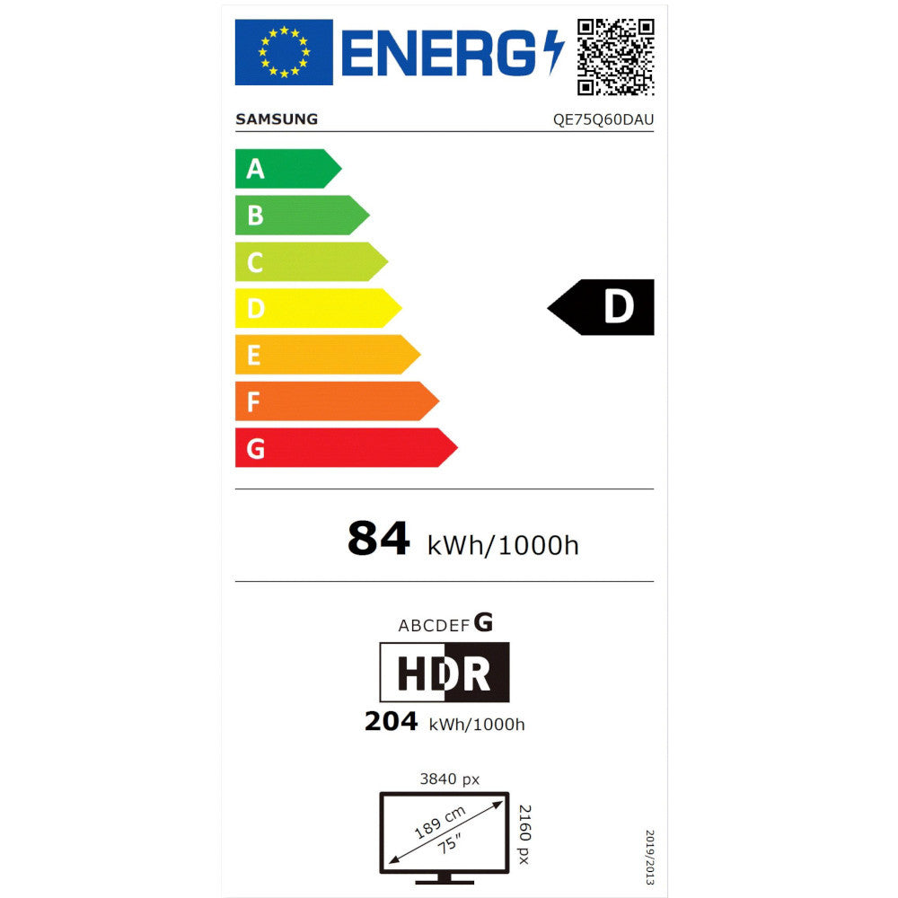 SAMSUNG TV 75'' Q60 E 3840X2160 UHD 4K QLED SMART