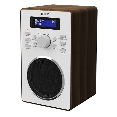 Majority Radio BARTON Digital FM,LED Display,Dual Alarms,Snooze Oak