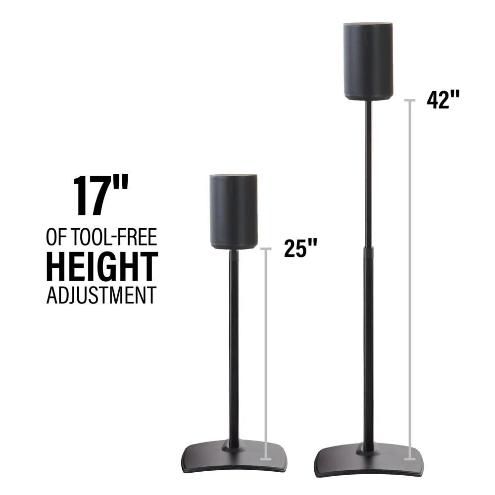 Sanus Height-Adjustable Speaker Stand for Sonos Era 100 Speaker in Black (WSSE1A1)