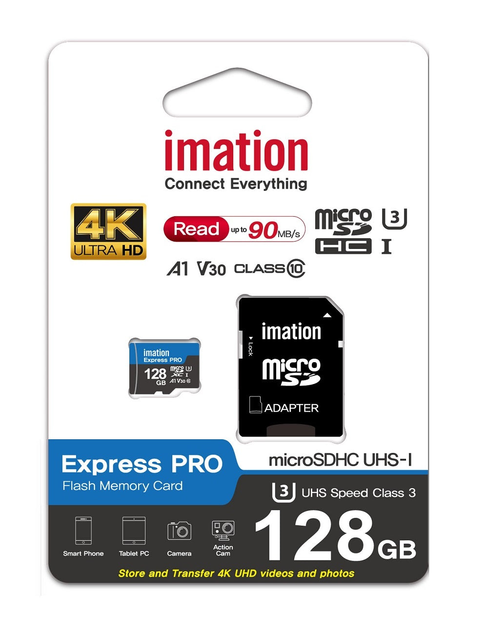 Imation Express PRO 128B Micro SD card w/ adapter CLASS10 U3