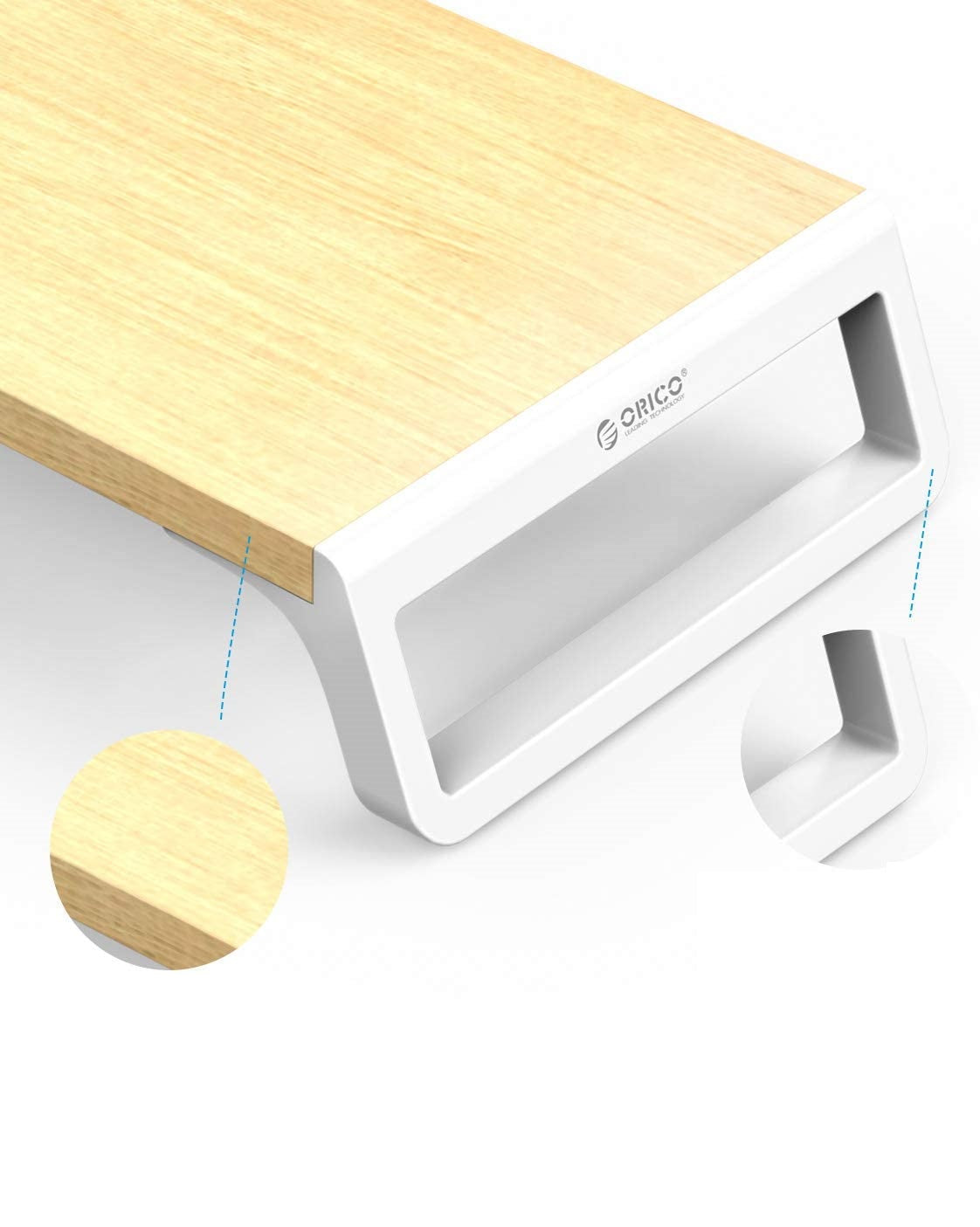 Orico Stand Monitor Solid Wood+ABS White HSQ-M1-WD