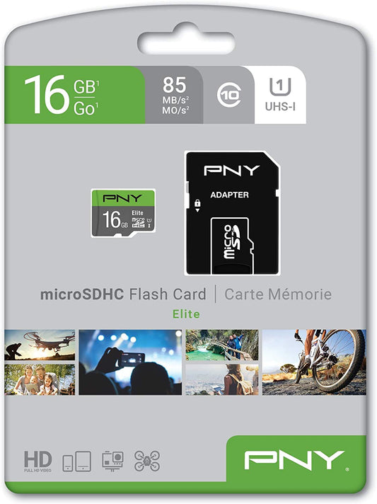 PNY Elite 16GB Micro SD Card With Adapter