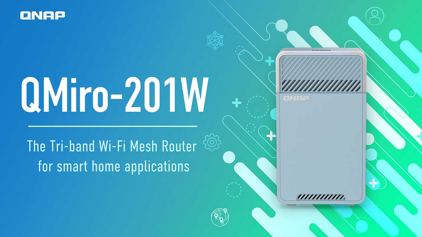 QNAP QMiro-201W Tri-Band Mesh Wi-Fi 5 SD-WAN VPN Router