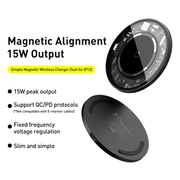 Baseus Simple Magnetic Wireless Charger Transparent Black