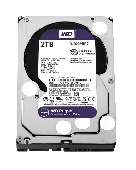 Western Digital 2TB HDD SATA 3.5'' CCTV Purple Series