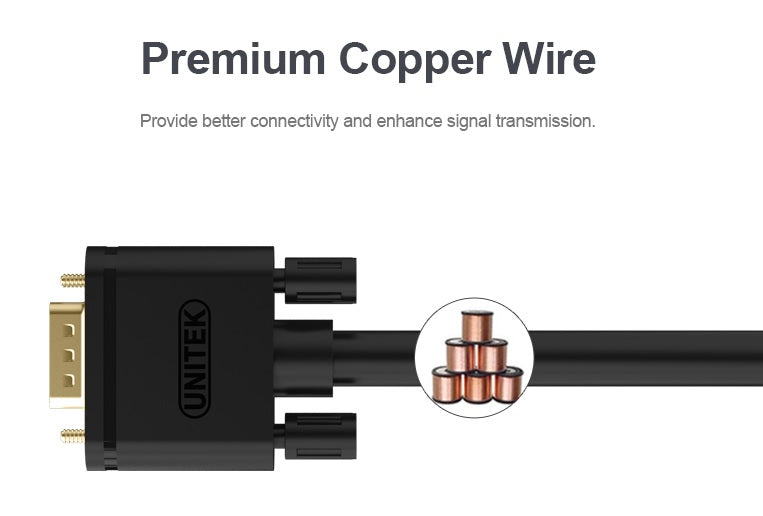 Unitek Y-C504G VGA to VGA Cable 3.0m