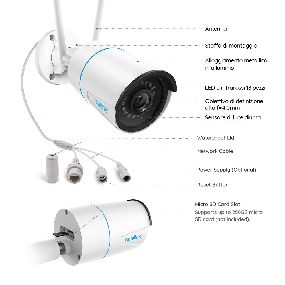 Reolink RLC-510WA WiFi Outdoor Bullet Camera 5MP